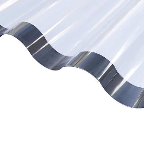 Ironlux - Plancha de policarbonato transparente ondulado gran onda - Espesor 0.9mm - 3000 x 1100 - Protección UV a 1 cara