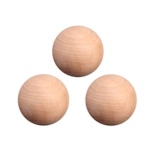 Supvox Bolas de madera naturales del arte de la bola 3pcs 3cm