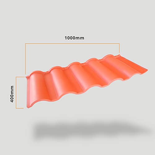 Ironlux - Chapa Metálica para Tejado - Diseño de Techo que Imita Tejas - con Acabado en Terracota - Medidas 400 x 1000 mm - Ideal para Exteriores y Techos
