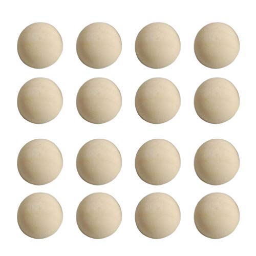 Supvox 100 bolas de madera partidas, sin terminar, semiesferas de madera para pintar, para manualidades navideñas (amarillo claro, 15 mm)