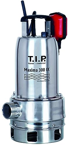 T.I.P. 30116 Bomba de Motor Sumergible para Aguas residuales Maxima 300 IX de Acero Inoxidable, hasta 18.000 l/h de caudal