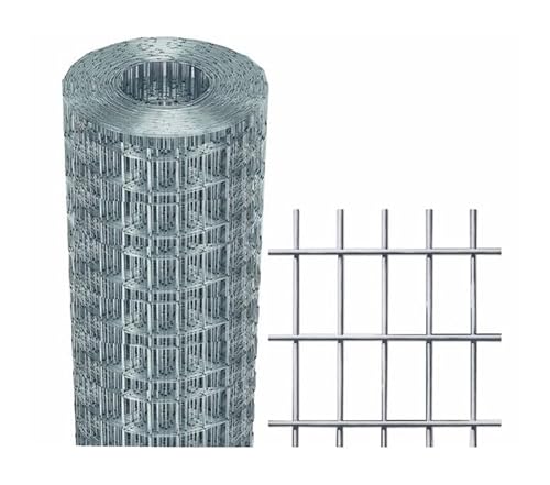 Rollo de 10 m de malla metálica electrosoldada y galvanizada, malla de 50 x 75 mm para valla de construcción – 150 cm
